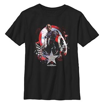 Boys 8-20 Marvel Captain America Brave New World Splatter Poster Graphic Tee