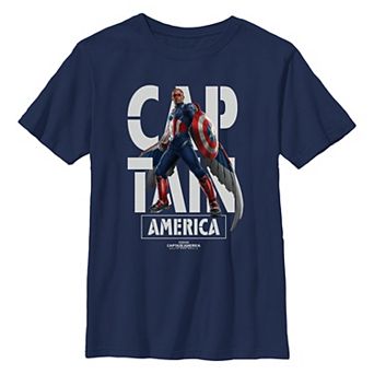Boys 8-20 Marvel Captain America Brave New World Wingsuit Word Stack Graphic Tee