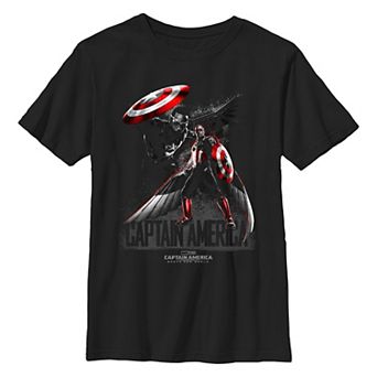 Boys 8-20 Marvel Captain America Brave New World Wingsuit Action Poster Graphic Tee