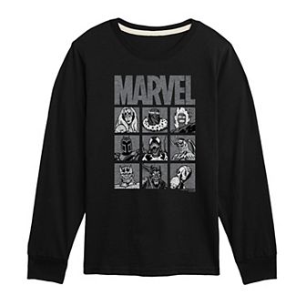 Boys 8-20 Marvel Villain Grid Long Sleeve Graphic Tee