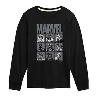 Boys 8-20 Marvel Villain Grid Long Sleeve Graphic Tee