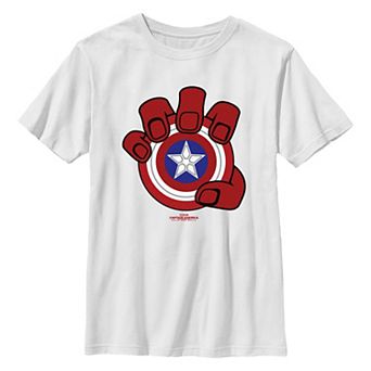 Boys 8-20 Marvel Captain America Brave New World Red Hand And Shield Graphic Tee