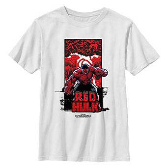 Boys 8-20 Marvel Captain America Brave New World Red Hulk Explosion Poster Graphic Tee