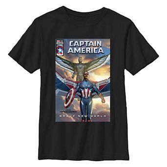 Boys 8-20 Marvel Captain America Brave New World Captain And Falcon Poster Graphic Tee