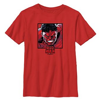Boys 8-20 Marvel Captain America Brave New World Red Hulk Mad Angry Graphic Tee