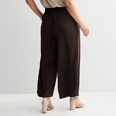 Plus Size Nine West Soft Pull-On Wide Leg Pants