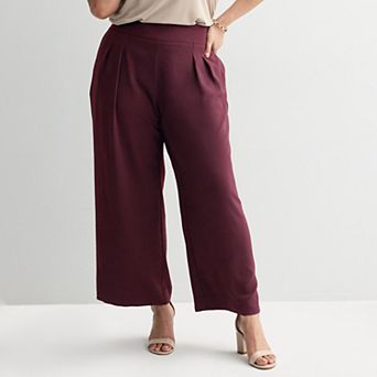 Plus Size Nine West Soft Pull-On Wide Leg Pants