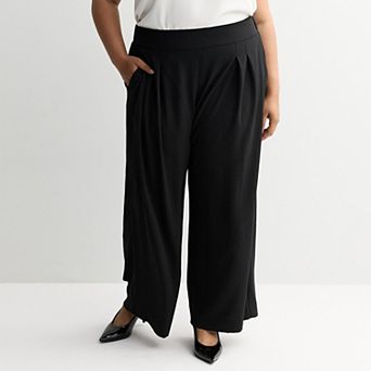 Plus Size Nine West Soft Pull-On Wide Leg Pants