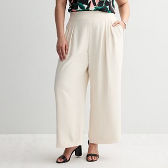 Plus Size Nine West Soft Pull-On Wide Leg Pants
