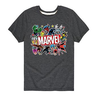 Boys 8-20 Marvel Sticker Collage Graphic Tee
