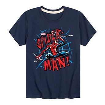 Boys 8-20 Marvel Spider-Man Web Swinging Sketch Graphic Tee