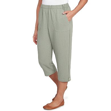 Petite Alfred Dunner Button Tab Patch Pocket Capris