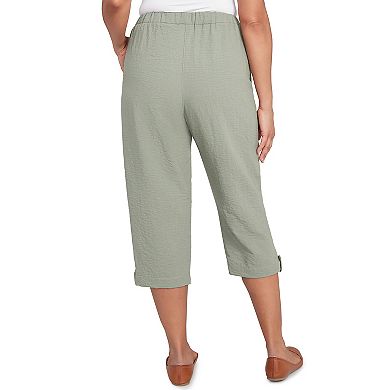 Petite Alfred Dunner Button Tab Patch Pocket Capris