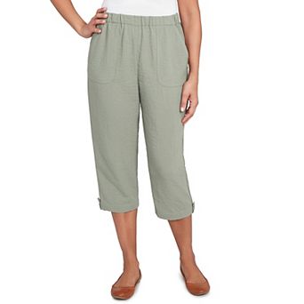 Petite Alfred Dunner Button Tab Patch Pocket Capris