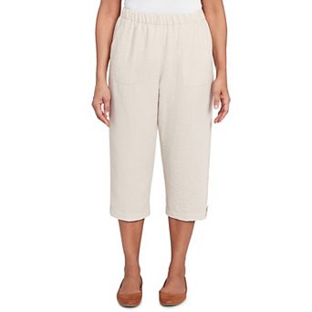 Petite Alfred Dunner Button Tab Patch Pocket Capris