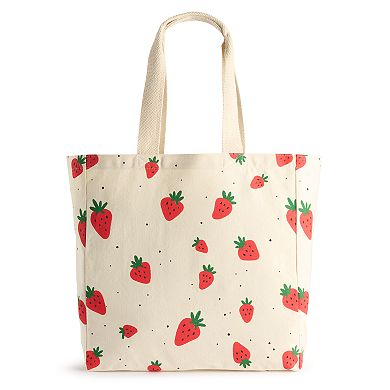 Printed Canvas Shopper Tote Bag