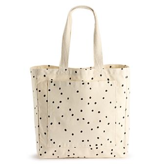 Printed Canvas Shopper Tote Bag