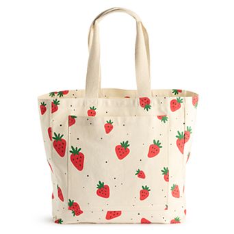 Printed Canvas Shopper Tote Bag