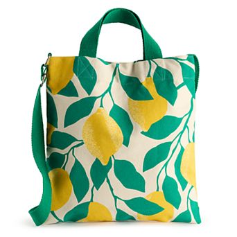 Patterned Crossbody Tote Bag