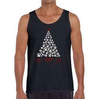 Paw Christmas Tree - Men's Word Art Tank Top