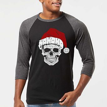 Santa Skull - Men's Raglan Baseball Word Art T-shirt