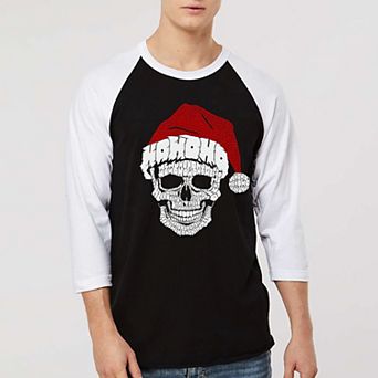 Santa Skull - Men's Raglan Baseball Word Art T-shirt