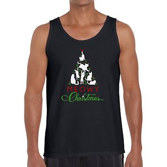 Meowy Christmas Tree - Men's Word Art Tank Top