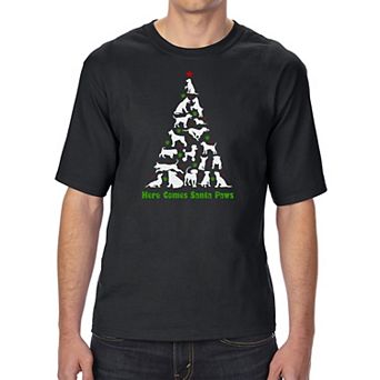 Here Comes Santa Paws - Men's Tall And Long Word Art T-shirt