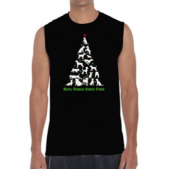 Here Comes Santa Paws - Men's Word Art Sleeveless T-shirt