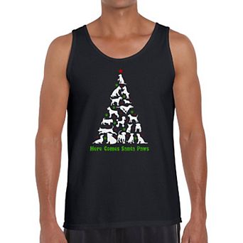 Here Comes Santa Paws - Men's Word Art Tank Top