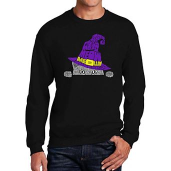 Peeking Witch Cat - Men's Word Art Crewneck Sweatshirt