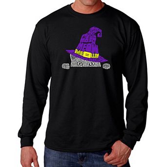Peeking Witch Cat - Men's Word Art Long Sleeve T-shirt