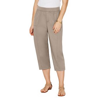 Catherines Women's Plus Size Stretch Knit Waist Cargo Capri