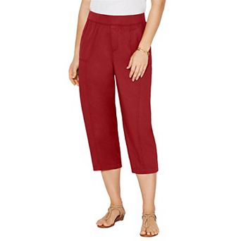 Catherines Women's Plus Size Stretch Knit Waist Cargo Capri