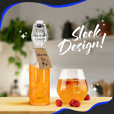 Nevlers 12 oz Round Swing Top Glass Bottle Set (Pack of 12)