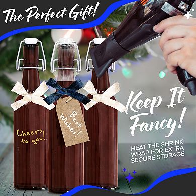 Nevlers 16 Oz Swing Top Beer Bottles - Amber Glass (12 Pack)