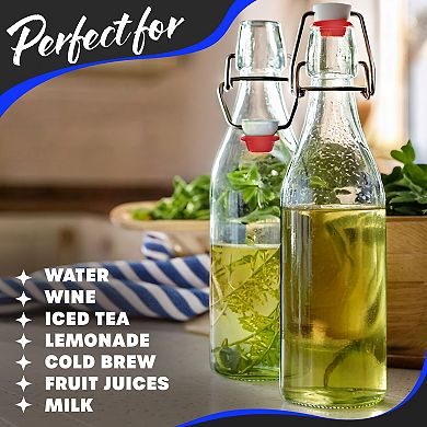 Nevlers 17 oz Round Swing Top Glass Bottle Set (Pack of 12)