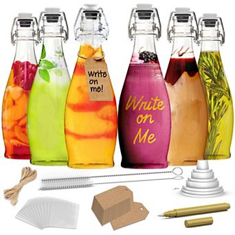 Nevlers 17 oz Teardrop Swing Top Glass Bottle Set (Pack of 6)