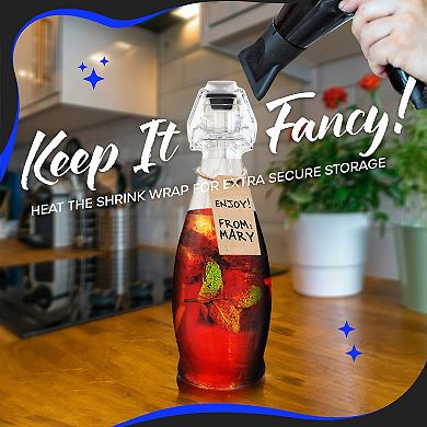 Nevlers 17 oz Teardrop Swing Top Glass Bottle Set (Pack of 6)