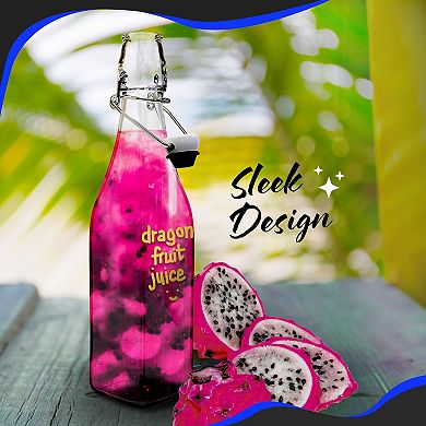 Nevlers 17 oz Square Swing Top Glass Bottle Set (Pack of 12)