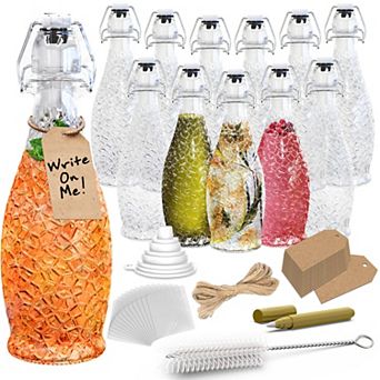 Nevlers 17 oz Textured Teardrop Swing Top Glass Bottle Set (Pack of 12)