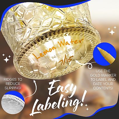 Nevlers 17 oz Textured Teardrop Swing Top Glass Bottle Set (Pack of 12)