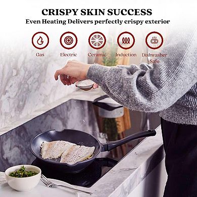 Alva Energy Nonstick Whole Fish Pan Frying Pan, Compatible w/ all Stovetops, Induction Safe. 13.4"