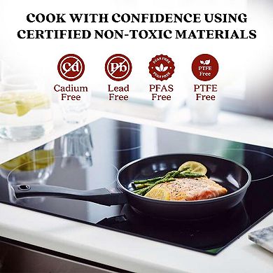 Alva Energy Nonstick Ceramic Aluminum Frying Pan, Compatible w/ all Stovetops, Induction Safe 12.6"