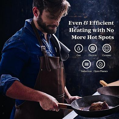 Alva Forest 8" Pre-Seasoned Carbon Steel Pan w/ Natural Mineral Oil, Blue Carbon Steel Frying Pan