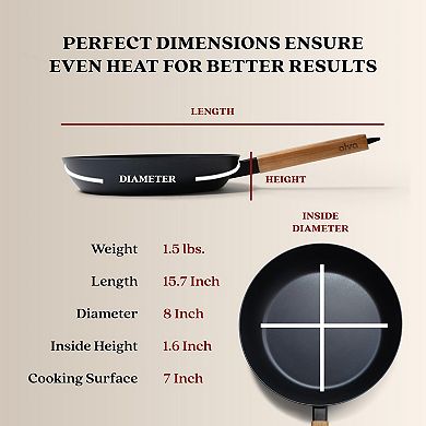 Alva Forest 8" Pre-Seasoned Carbon Steel Pan w/ Natural Mineral Oil, Blue Carbon Steel Frying Pan