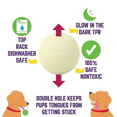 Chew King Green Glow Balls Dog Toy 2-pk.