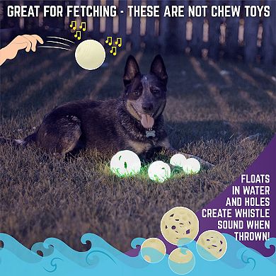 Chew King Green Glow Balls Dog Toy 2-pk.