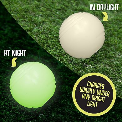 Chew King Green Glow Balls Dog Toy 2-pk.