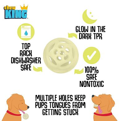 Chew King Green Large Glow Lattice Ball Dog Toy 2-pk.
